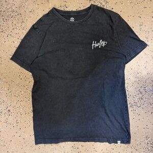 Hurley Mens Scorpion Graphic T-Shirt Faded Black Cotton Crew Neck Medium M